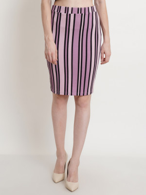 METRONAUT Solid Women Pencil Purple Skirt