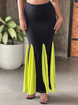 TANDUL Solid Women Flared Black Skirt