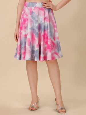 DL Fashion Dyed Women Flared Pink Skirt