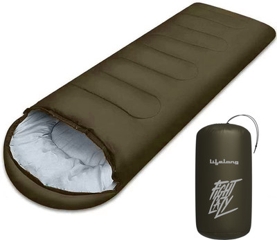 Lifelong Sleeping Bag for Adults - Winter Sleeping Bags - Temperatures 4°C to 10°C Sleeping Bag(Green)