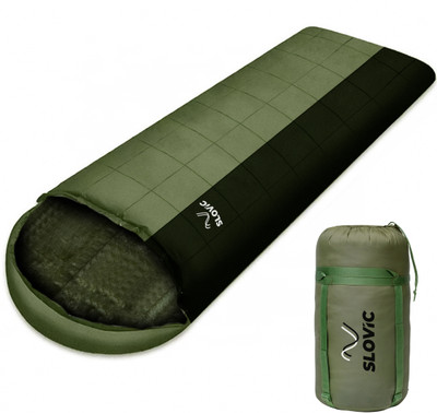 SLOVIC for Adults up to 7'4 ft | 0 to -10 Lightweight Waterproof Sleeping Bag(Green)