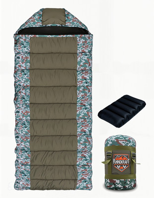 RHINOKraft -10 Degree|Soft Fur Lining |Air Travel Pillow|Soft and Warm Adventure Sleeping Bag(Multicolor)