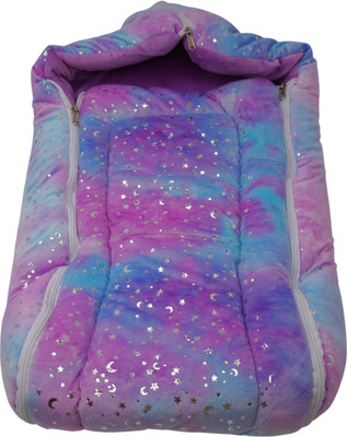 safe n cute Velvet Baby Carry Bed for New Born Babies & Infants 0-6 Months 2 in 1 Sleeping Bag(Green)