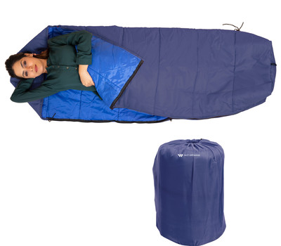 Wet Off Hood mummy-sleeping bag Sleeping Bag(Blue)