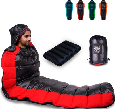 RHINOKraft Premium Quality Light Weight Nylon 1.2 Kg , 8 to 20 Degree Celsius with Pillow Sleeping Bag(Red)