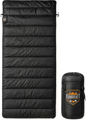 RHINOKraft Premium Quality Light Weight Nylon 1.2 Kg , 8 to 20 Degree Celsius Sleeping Bag(Black)