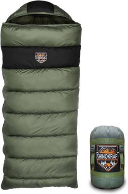 RHINOKraft Ultra Light 0 Degree Envelope Reliance Cotton Fibre Olive Sleeping Bag