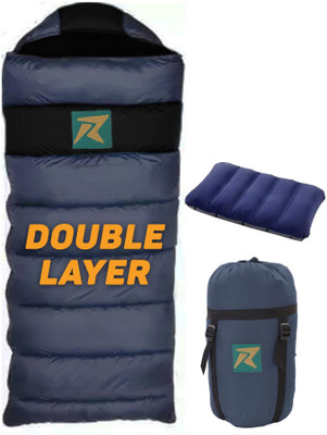 Rocksport Sleeping Bag for Camping Hiking Traveling and Outdoors|Reliance Hollow Fibre Sleeping Bag(Blue)