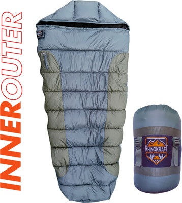 RHINOKraft 0 degree Army Sleeping bags for Adults for winter | Detachable Liner |2.65 Kg Sleeping Bag(Green)