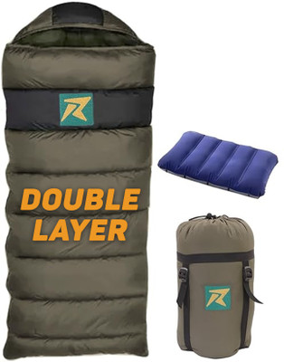 Rocksport Sleeping Bag for Camping Hiking Traveling and Outdoors|Reliance Hollow Fibre Sleeping Bag(Green)