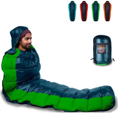 RHINOKraft Premium Quality Light Weight Nylon 1.2 Kg , 8 to 20 Degree Celsius Sleeping Bag(Green)