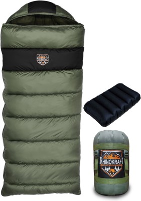 RHINOKraft Ultra Light 0 Degree Envelope Reliance Cotton Fibre Olive Sleeping Bag