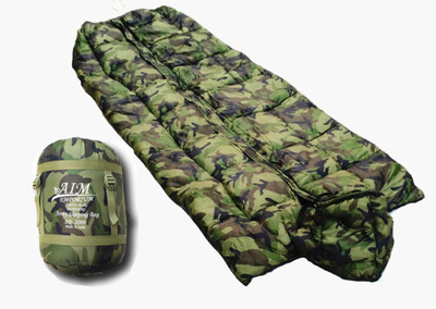 Aim Emporium Temp 5°C to 15°C Adult Army Mummy Shape Sleeping Bag(Multicolor)