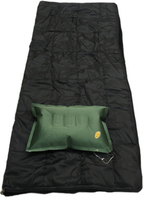 Aim Emporium Rectangular Indoor Outdoor 15°C to 25°C, Travelling, Camping With Air Pillow Sleeping Bag(Black)