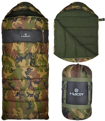 Hacer 3in1 Camping Sleeping Bag Open Like Comforter for Adults Men Sleeping Bag(Green)