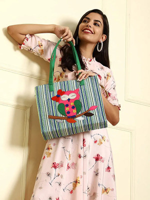 BAG VERSE Green Shoulder Bag OWL