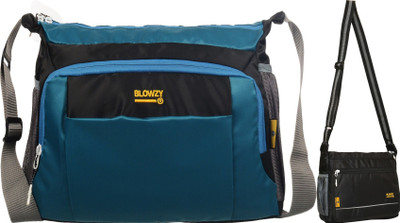 Blowzy Blue, Black, Black Sling Bag Cross Body men's sling bag(Pack of 2)