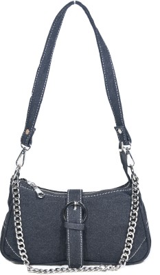 DONICY Black Sling Bag Denim Hobo Hand bag