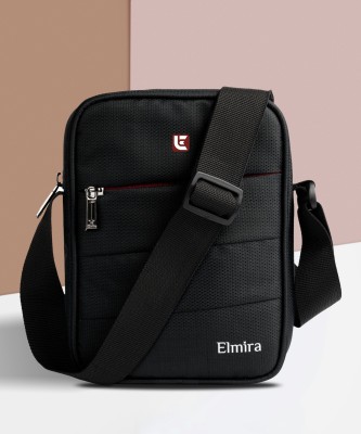 Elmira Black Sling Bag Mini Sling Bag / Small Side Travel Crossbody Office Passport Messenger Bag