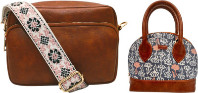 Dakota Grey, Brown Sling Bag STYLISH Bohemian Handbag for Girls & Womens(Pack of 2)
