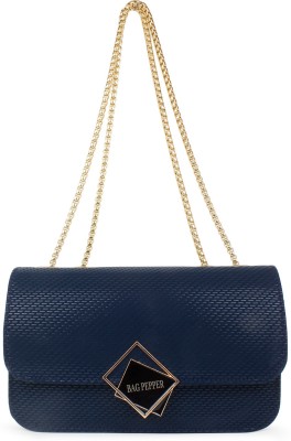 Bag Pepper Blue Hand-held Bag chain shoulder slingbag for women | girls party sling bag with gold chain