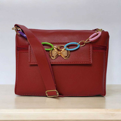 LASSIE Maroon Sling Bag Lightweight Faux Leather Sling Bag for Women