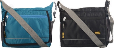 Blowzy Blue, Black Sling Bag Nylon Sling Cross Body Travel Office Business Messenger one Side Shoulder Bag(Pack of 2)