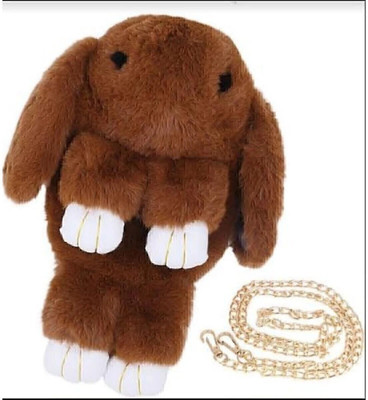 SS Collection Brown Sling Bag Handicraft School Bag Soft Plush Cartoon Velvet Animal Backpacks Cartoon Bag