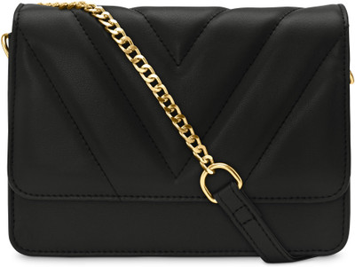 Fastrack Black Sling Bag Quilted