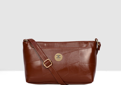ESBEDA Tan Sling Bag Structured Embossed Sling Bag