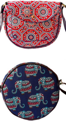 CRAFTWELL Multicolor Sling Bag Stylish New Trendy Unique Classy Design Shoulder Crossbody Sling Bag For Women(Pack of 2)