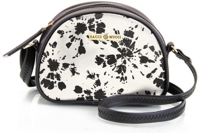 house of common Black Shoulder Bag Printed Handcrafted Crossbody Rainbow Sling Bag, Sling Bag -Shibori Style