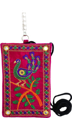 MAHA Pink Sling Bag black girl mobile pouch for both girl and women