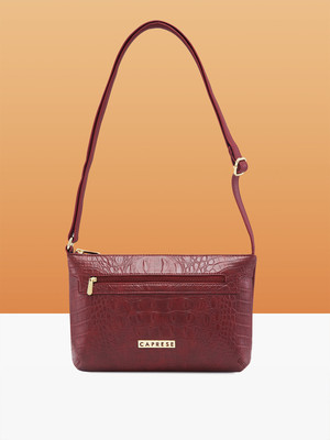 Caprese Maroon Sling Bag Syra Sling Small Maroon