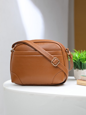 K London Tan Sling Bag Premium vegan Leather Sling Bag | Stylish Crossbody Bag for girl