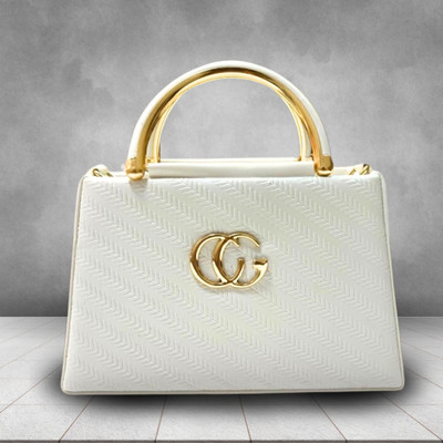 TCRAZY White Sling Bag Stylish and Versatile PU Boxy Sling Bag