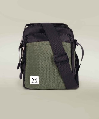 NFI essentials Green Shoulder Bag Small Size Unisex Sling Bag Cross Body Travel Office Business Messenger Bag