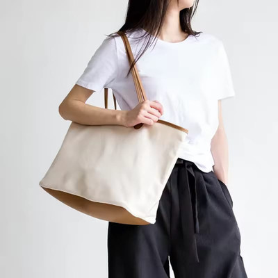 LIZIQI Beige Shoulder Bag Trendy korean tote Bags for women
