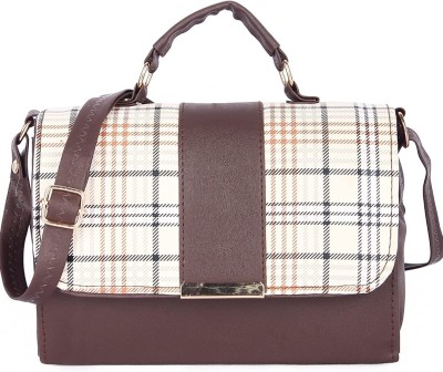 claspNclutch Brown, Multicolor Sling Bag Women Brown Sling & Messenger Bag With Adjustable Strap (2L capacity)