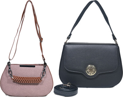 Despacito Maroon, Black Sling Bag Elegant sling bag(Pack of 2)