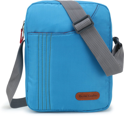 DEZiRE CRAfTS Blue Sling Bag Stylish Shoulder Cross Body Office Business Messenger Bag Water Resistant for Boys and Girls