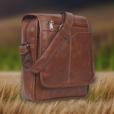 Shivra Tan Sling Bag Men Sling Bag side bag for men(S-12*11)