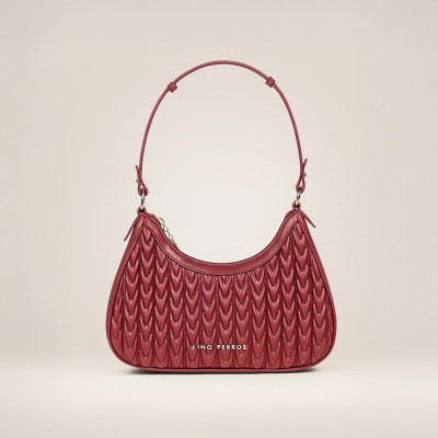 LINO PERROS Maroon Messenger Bag Maddie Cherry Quilted Shoulder Bag
