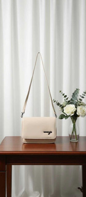 Harmi collection White Satchel Stylish Cream/Beige Crossbody Bag for Women