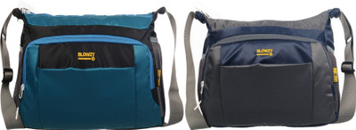 Blowzy Grey, Blue, Black Sling Bag Cross Body men's sling bag(Pack of 2)