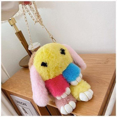 LS ENTERPRISES Multicolor Sling Bag Soft Bunny Sling Bag With Chain And Smooth Zipper For Girls & Women (Multicolor)