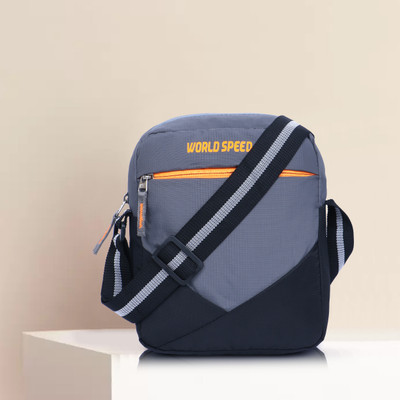 World Speed Blue Sling Bag Chest Bag for Men & Women Medium Cross Body Messenger for Men & Women