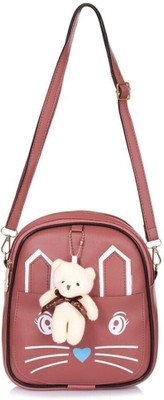 New Purse Brown Sling Bag Girls Leather Bagpack