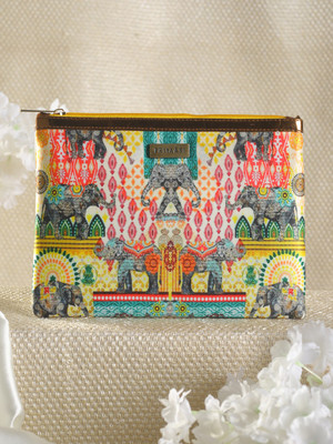 Priyaasi Multicolor, Yellow Sling Bag Shahi Sawari Multicolor Zipper Pouch