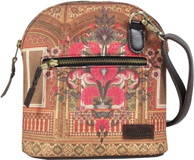 Fatfatiya Multicolor Sling Bag Ethnic Haveli Design Crossbody Bag for Girls